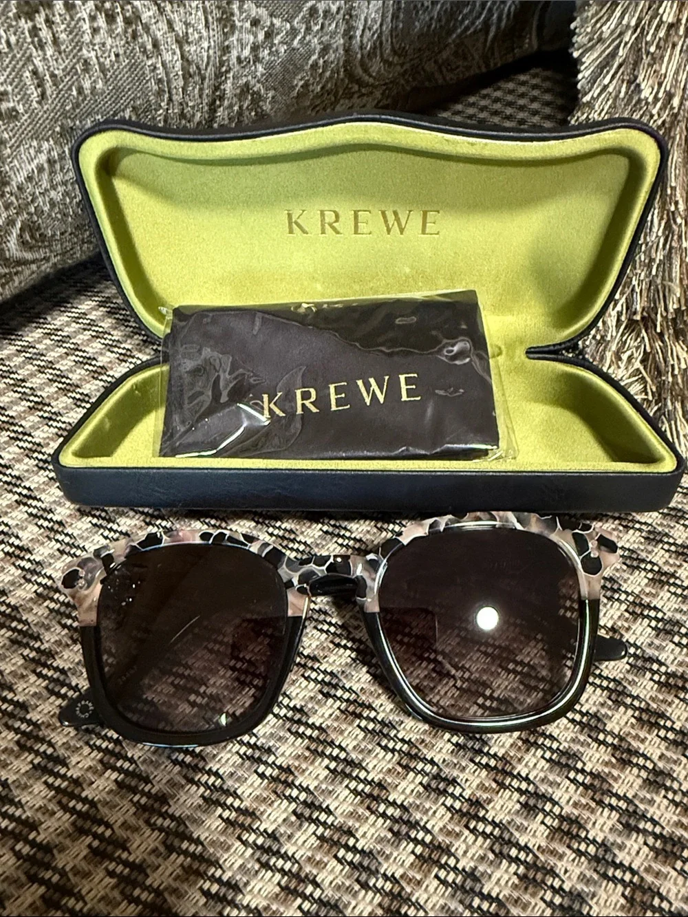 KREWE Black and Tortoiseshell Pattern Sunglasses